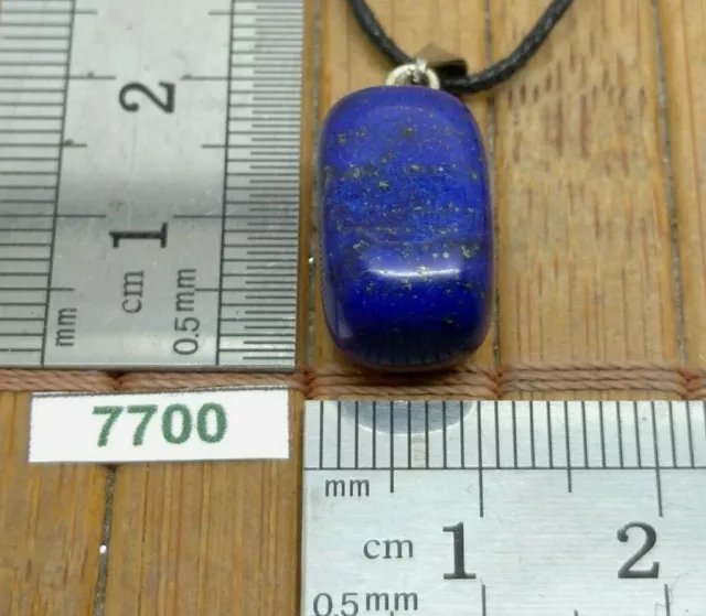 Pendentif LAPIS LAZULI + cordon reglable - mineraux reiki collier pierre roulee