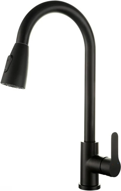 Küchenspüle Wasserhähne Mixer mit Ausziehspray, Edelstahl Einzelloch Deck