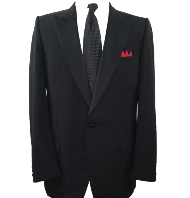 Canali Milano Mens Pure Wool Black Italian Formal Evening Jacket Tuxedo 40 R