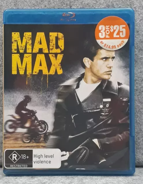 VGC: MAD MAX Mel Gibson 1979 Movie Blu-ray Region B | Free Fast Post