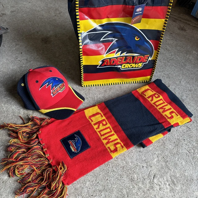 Crows Kit ADELAIDE CROWS AFL Football Traditional Supporters Kit Scarf Cap & Bag ...