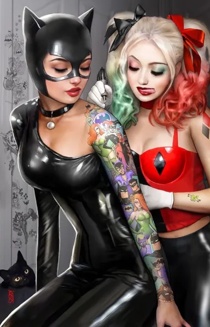 🚨🔥 CATWOMAN #50 SZERDY 616 Comics Virgin Tattoo Variant Harley Quinn