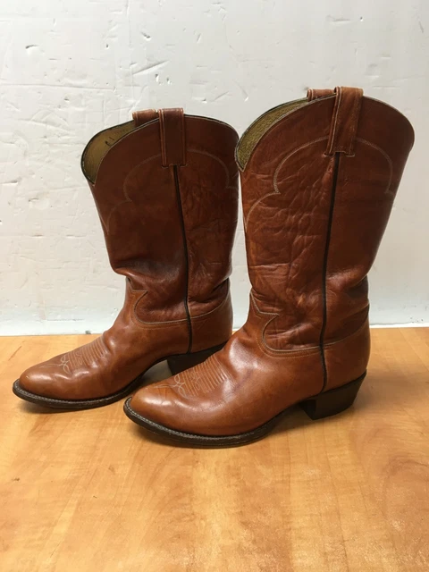 Bottes Tony Lama Cowboy Western – Homme 8.5 D – Cuir Marron – Vintage USA