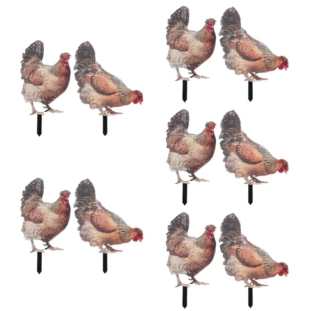 10 Stk Huhn Henne Rasen Tier Garten Hühnerhofschild Hahn Gartendekoration