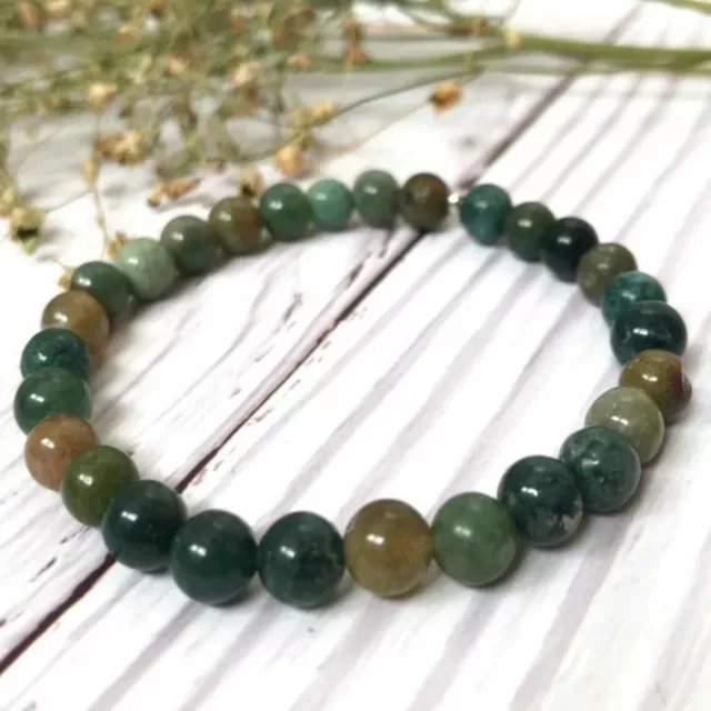 6mm Natural green agate anti-stress gemstone beads Bracelet Restore