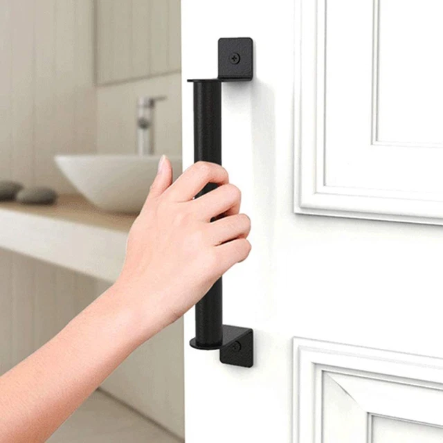 9" Sliding Barn Door Handle Cylindrical Iron Pull Garage Gate Sheds Rustic Black 2