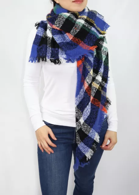 Plaid Blanket ,Warm Soft Chunky Oversized Tartan Shawl Wrap for Women