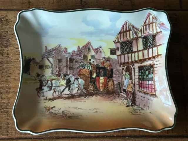 Royal Doulton old English Coaching Scenes large platter, 9”x7” vintage, WE Grace