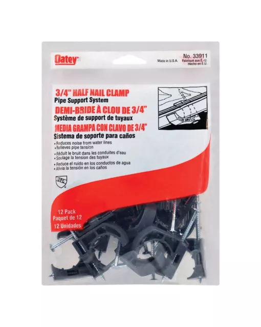 Oatey 33911 Polypropylene Gray Half Clamp 3/4 in. with Barbed Nail