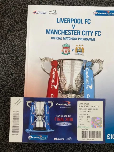 CAPITAL ONE LEAGUE CUP FINAL 2016 Manchester City v Liverpool official programme