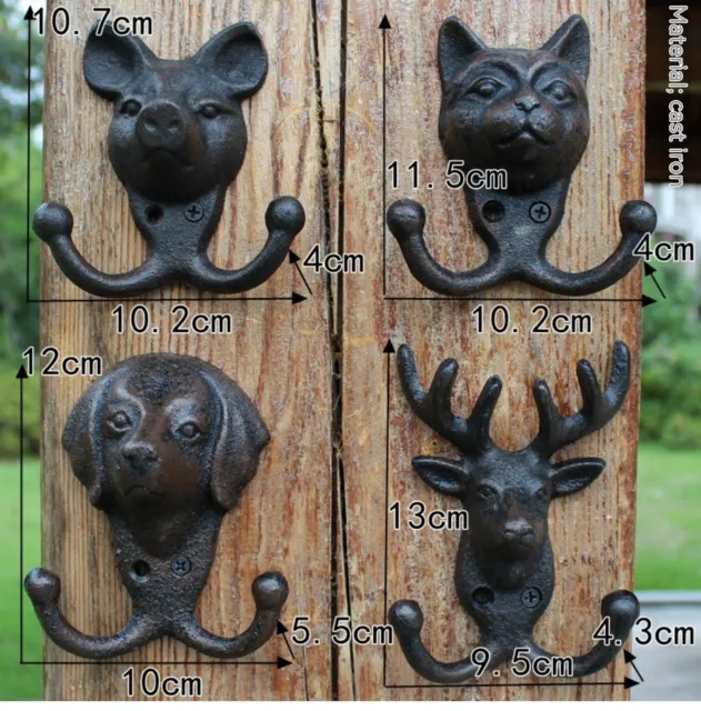 Retro Cast Iron  Wall-mounted Mural Decoration Hat-and-coat Clothes Hook