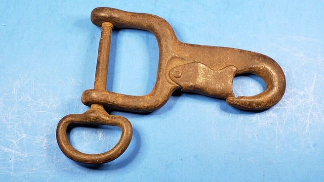 Vintage Snap Hook Carabiner 2" Roller Threaded Clevis Winch Rotating Tie Down