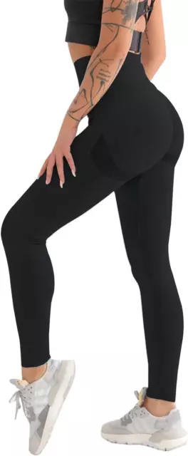 Leggins Sportivi Donna Push up Pantaloni Palestra Vita Alta Opaco Seamless Panta