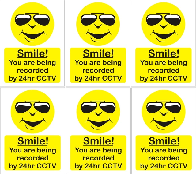 6 X YOU are being recorded on CCTV inside window stickers £3.29 ...