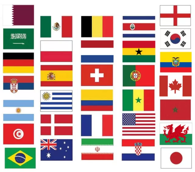 World Cup 2022 Flag Pack All 32 Country Flags 5x3 ft PREMIUM QUALITY Polyester 2