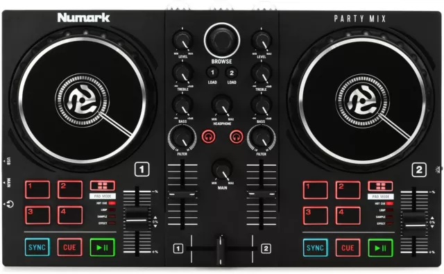Numark Party Mix II DJ Controller with Built-in Light Show (2-pack) Bundle