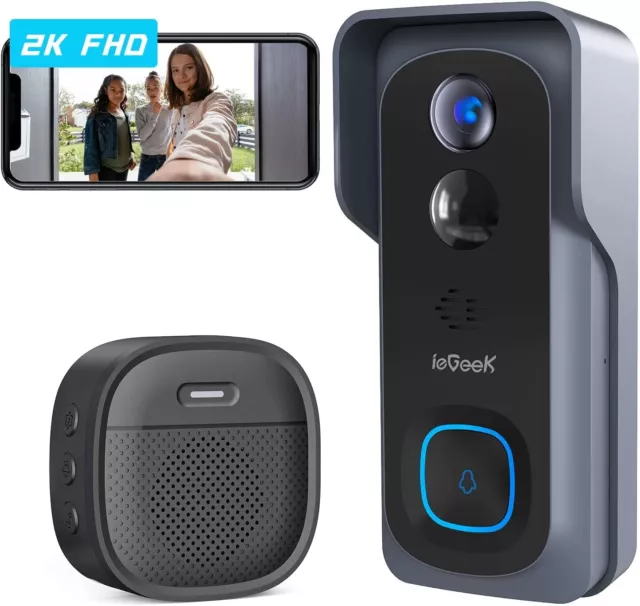 ieGeek Wireless Video Doorbell Camera WiFi Smart Door Camera USB Indoor Chime UK