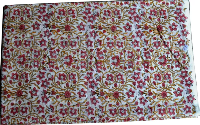 A La Main Impression Tissu Coton Indien Naturel Loisirs Créatifs Couture