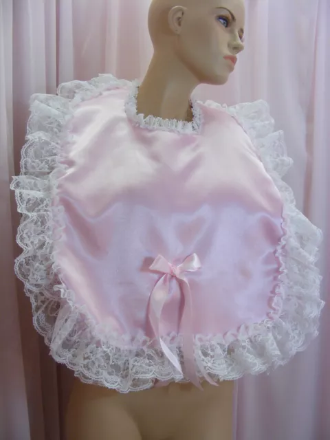 sissy adult baby lg frilly bibs make your own colour lace backing fancydress