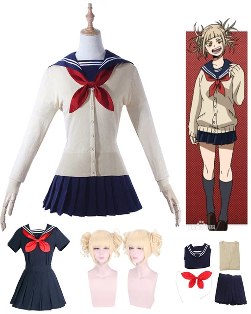MY HERO ACADEMIA Himiko Toga Cosplay Costume Wig JK Uniform Outfit Full