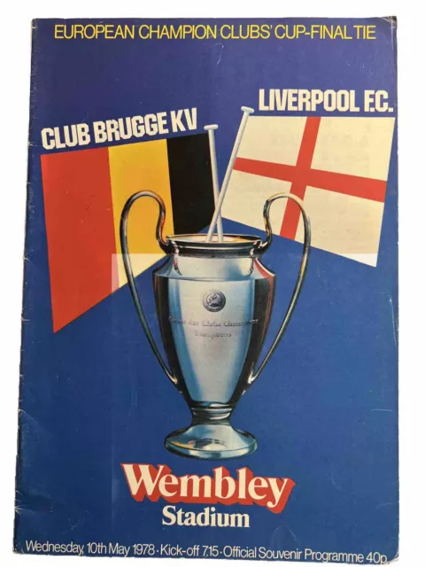 1978 European Cup Final CLUB BRUGGE / BRUGES v LIVERPOOL.