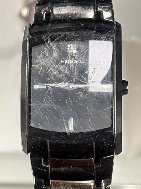 FOSSIL FS4159 ARKITEKT Black PVD Quartz Mens Watch NOT WORKING