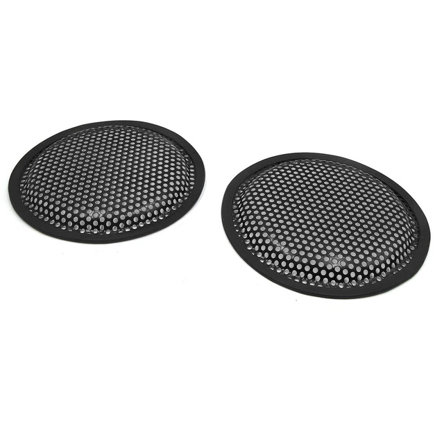 2Pcs 6,5" Altavoz Audio Coche Tapa Protector Cubierta Rejilla Metal Negro