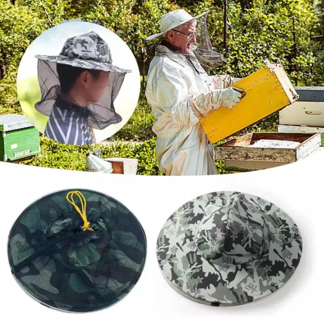 Mosquito Head Face Net Hat Bee Insect Bug Protection Fishing Mesh Sun Cap V4M2