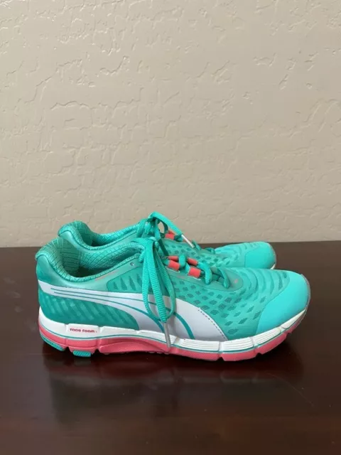 Puma Womens Faas 600 V2 Running Shoes Turquoise 18729701 Low Top Lace Up Mesh 7M