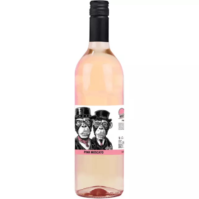 12 Bottles of 2 Monkeys Pink Moscato 2023 w/ Free Shipping!