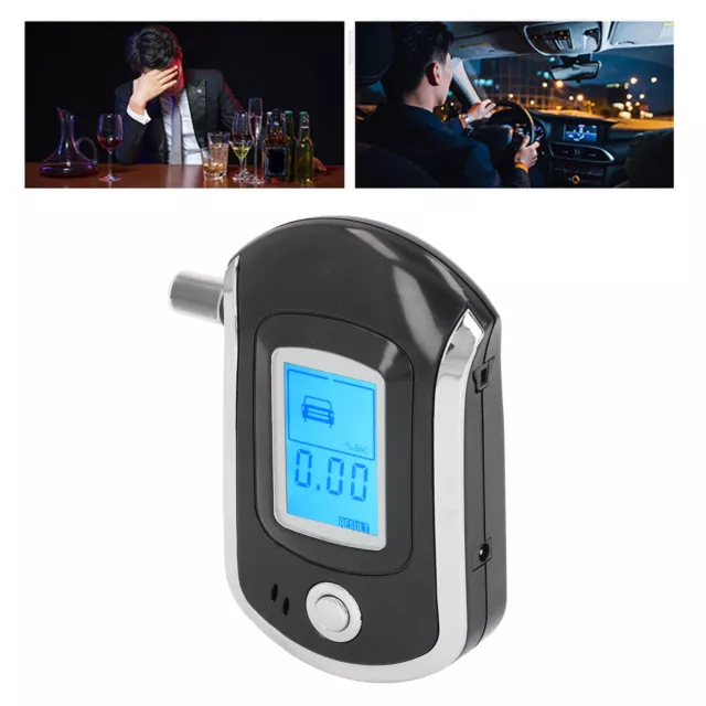 Alcohol Detector Portable Breath Alcohol Tester LCD Display Sound Alarm