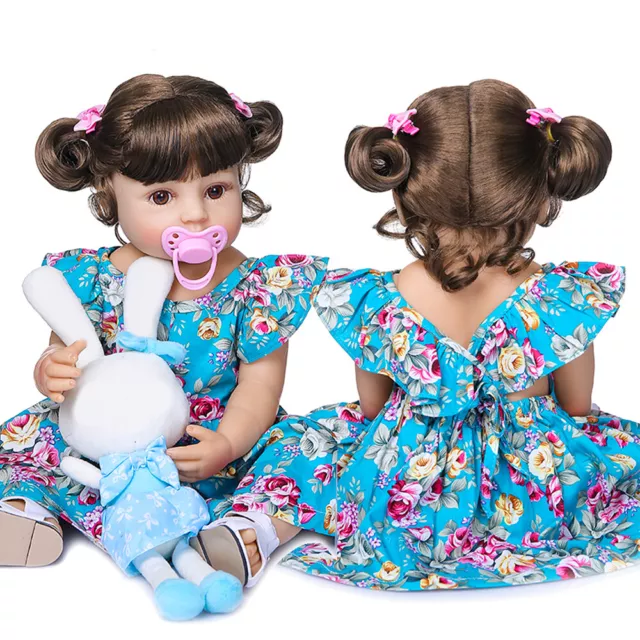 22" Reborn Doll Toy Full Body Silicone Vinyl Girl Toddler Anatomically Correct