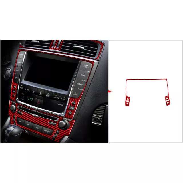 Red Carbon Fiber GPS Navigation Panel Cover Trim TypeB For Lexus IS250 2006-2012