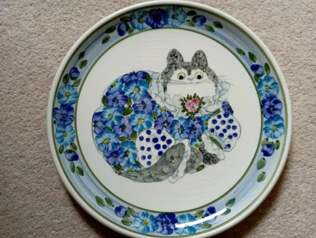 CINQUE PORTS POTTERY JOAN DE BETHEL Cat Vintage Porcelain Plate