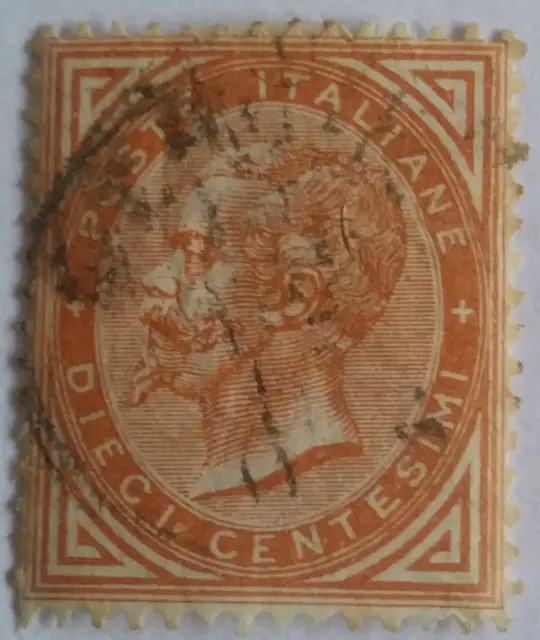 Italy 1863 10c Buff SG11 Fine Used Good Cat Value See Scan