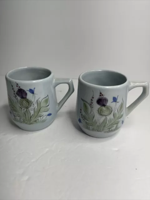 Vintage Scottish Buchan Portobello Fine Stoneware Mug with Thistle & Bluebelles