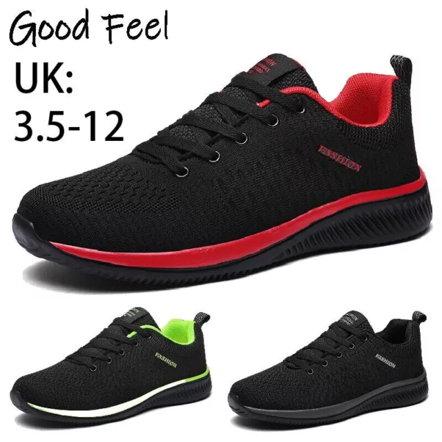 Mens Running Trainers Sport Sneakers Walking Shoes Fitness Gym Casual Lace Up