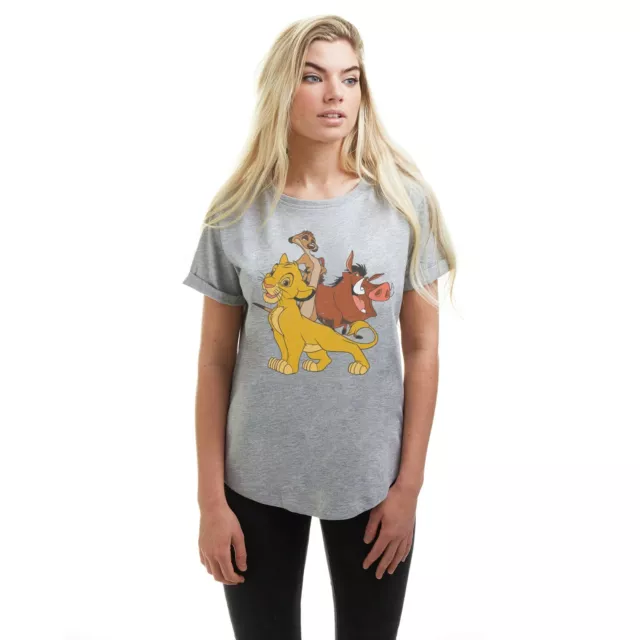 T-shirt ufficiale Disney donna Re Leone Simba & Friends grigio S-XL