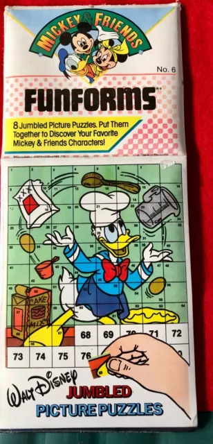 Vintage Walt Disney Fun Forms #6 Jumbled Picture Puzzles Sealed NOS