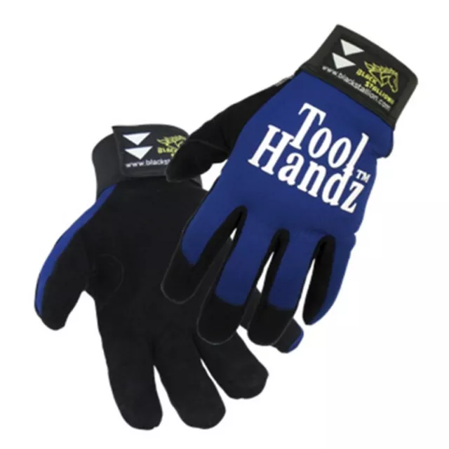 Black Stallion ToolHandz 99-BLUE Premium Grain Pigskin Mechanic's Gloves Medium