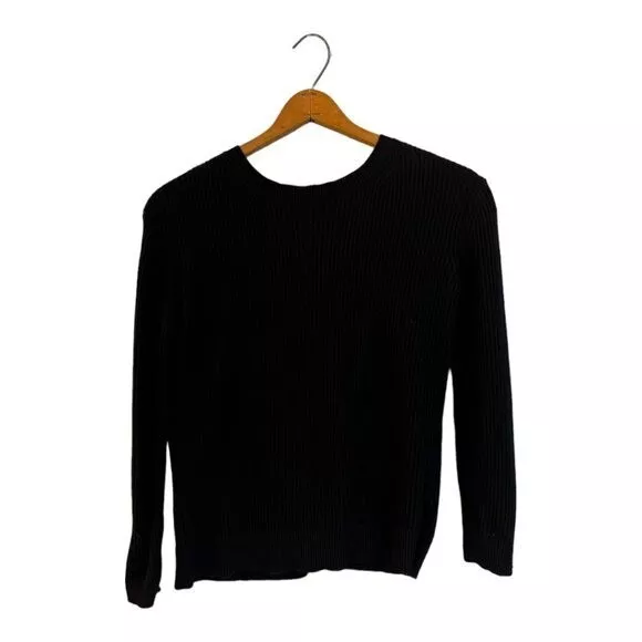 VINCE Tie Back Ribbed Black Sweater Cashmere Blend Women's XS