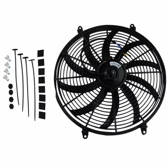 Electric Radiator Fan High 3000 Cfm Thermostat Wiring Switch Relay Kits 16''120W