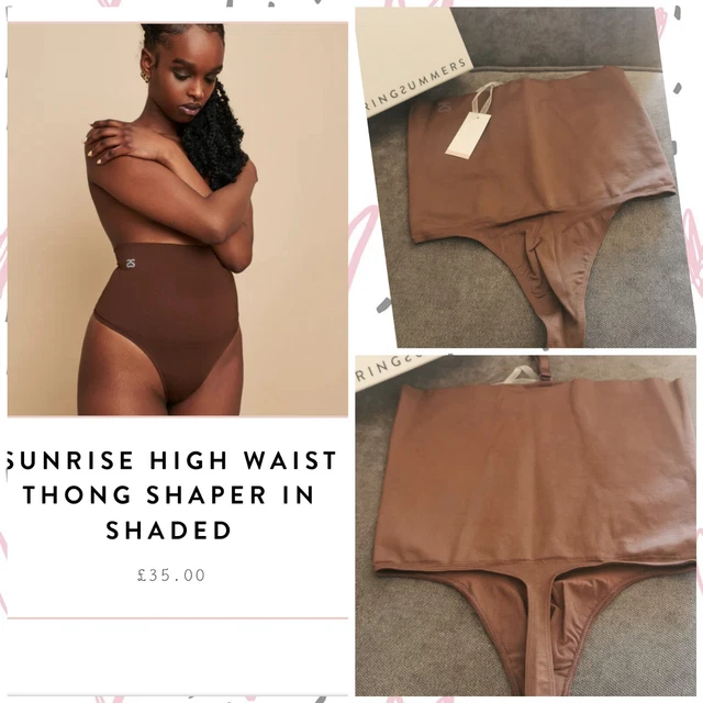 New Designer Springsummers SPANX Control Wear Thong High WAIST BROWN L 12/14