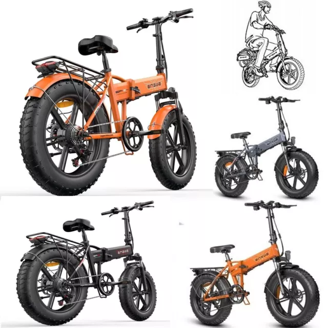 NEW ENGWE EP-2 Pro Electric Bicycle 75OW 13AH Fat Tire E-Folding Bike 20" 100KM