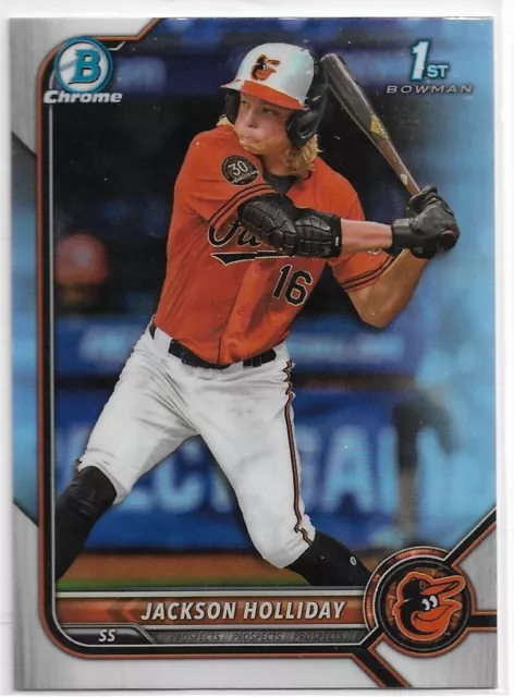 Jackson Holliday 2022 Bowman Chrome Draft Refractor Rc #Bdc-168 Orioles Rookie