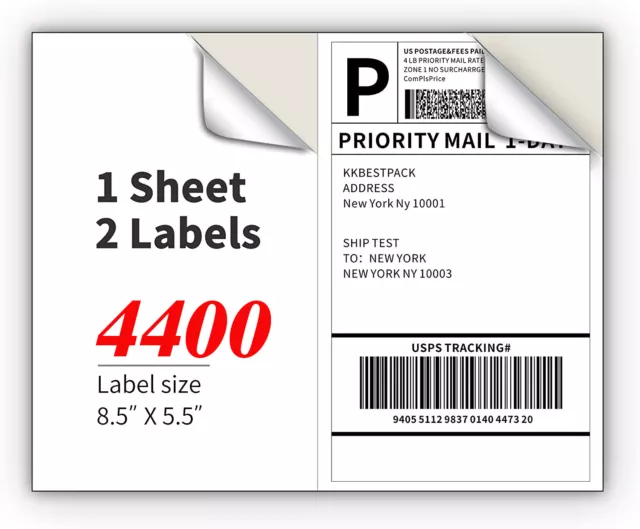 200-11000 Address Labels Laser Ink Jet USPS Click N Ship 8.5 5.5 half sheet eBay