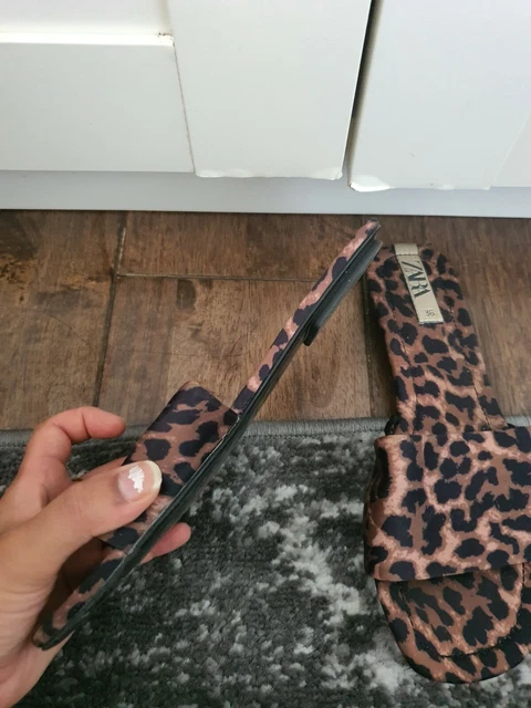 animal print flat sandals zara