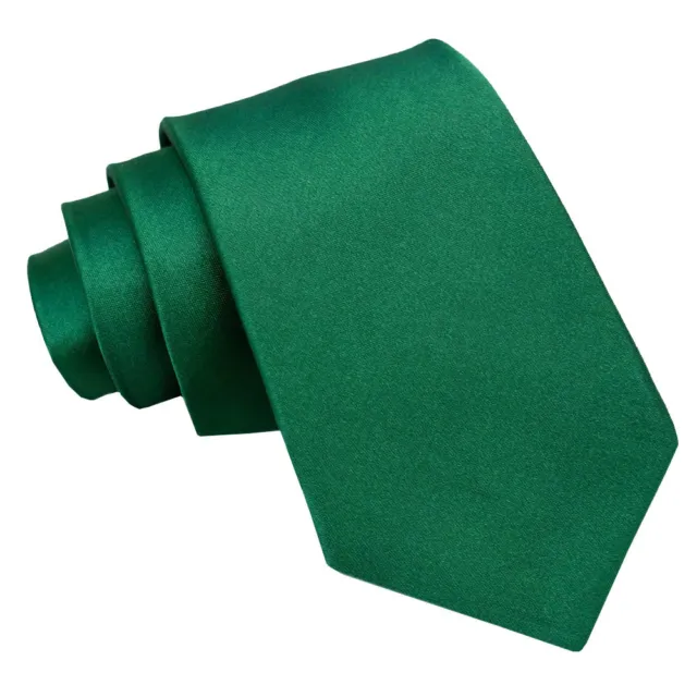 Smaragdgrüne Herren-Krawatte aus Satin schlicht einfarbig klassisch für Herren von DQT