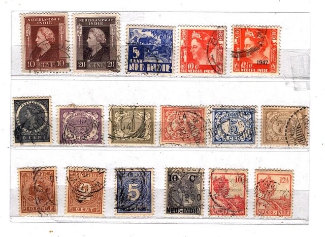 NIEDERL. INDIEN,  Lot mit gestempelten Marken (1)