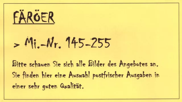 FÄRÖER ** Auswahl der postfrischen Briefmarken aus Mi.-Nr. 145-255